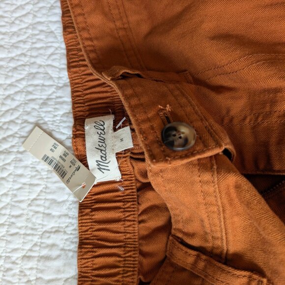 NWT Madewell Camp Shorts in Burnt Sienna / Rust Orange Size M Medium - Picture 2 of 3